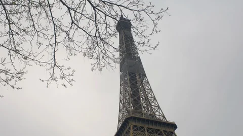 The Eiffel Tower spring 2020 Paris Stock Footage 126235351