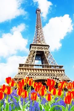 Eiffel Tower at spring, Paris Foto stock