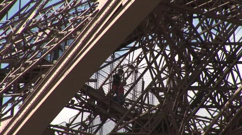Eiffel tower Stairway Stock Footage 378575