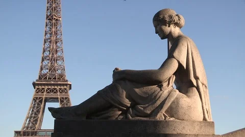 Eiffel Tower Statue Paris Stock Footage 94873980