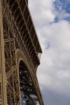 Eiffel tower structure reaching high into sky Stock Photos