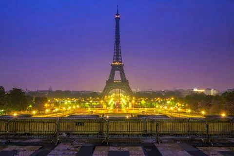 Eiffel Tower at Sunrise Stock Photos