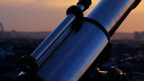 Eiffel Tower in sunset - high ground view, France, Paris Stock Footage 99319050