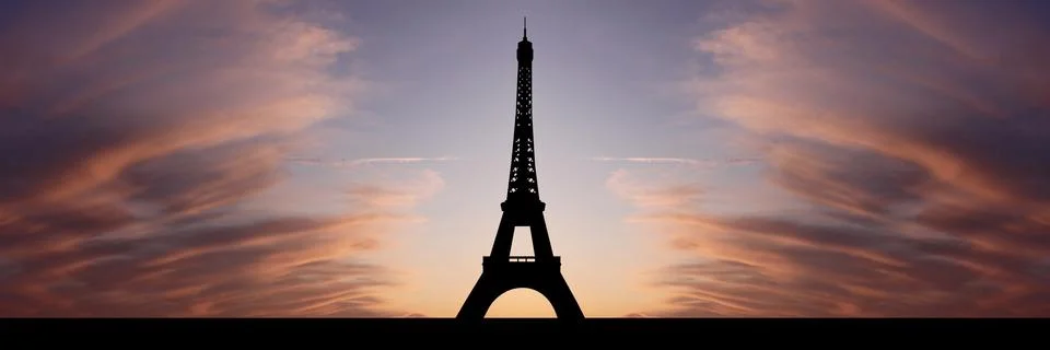 Eiffel tower at sunset 库存插图