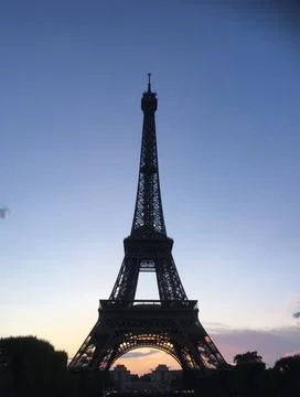 Eiffel Tower at sunset Stock Photos