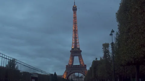 Eiffel Tower Sunset Timelapse Stockbeeldmateriaal 32847498