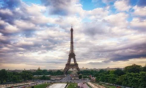Eiffel Tower sunset views Stock Photos