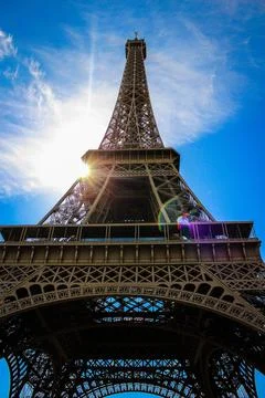 Eiffel Tower in the Sunshine Stock Photos