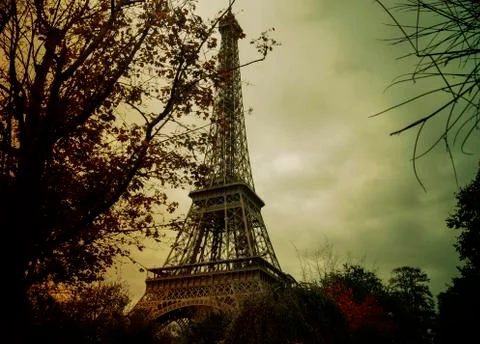 Eiffel Tower superstructure from Paris Stock Photos