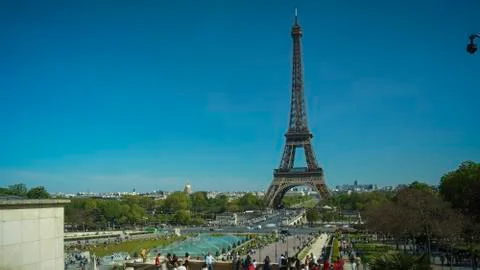Eiffel Tower superstructure from Paris Stockfoto's