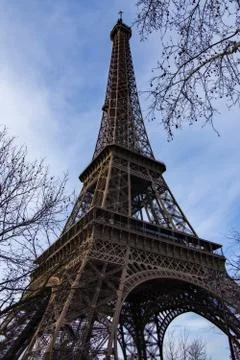 Eiffel Tower Through the Trees Stock Photos