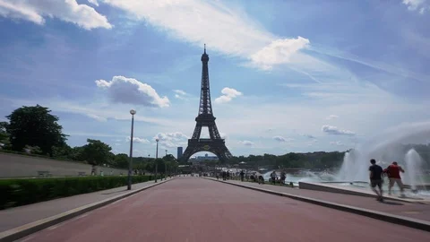 Eiffel tower Time lapse Paris Stock Footage 93036590