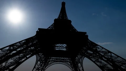 Eiffel Tower, Time Lapse at Sunset Paris, France Video stock 110830921