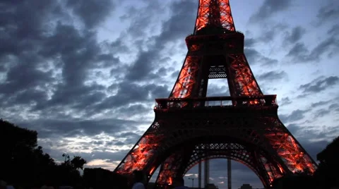 Eiffel Tower Timelapse Sunset Stock Footage 57984406
