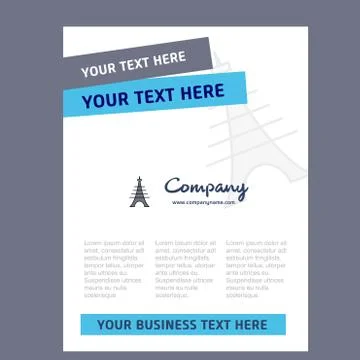 Eiffel tower Title Page Design for Company profile ,annual report, presentati Stockillustratie