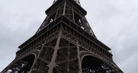 Eiffel Tower (Tour Eiffel) in Paris, France, captured from below Video stock 303652000