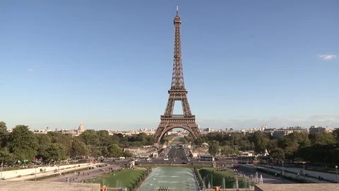 Eiffel Tower from Trocadero Stock Footage 94985760