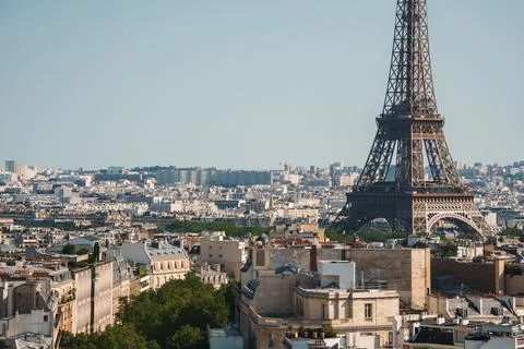 Eiffel Tower Under Clear Blue Sky Stock Photos