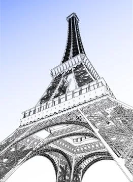 Eiffel tower vector illustration Stock Illustration