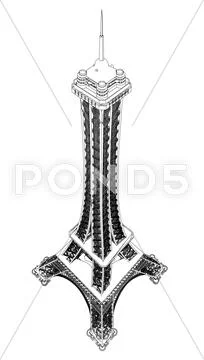 Eiffel tower vector illustration Ilustraciones de archivo