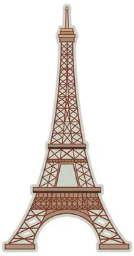 Eiffel Tower Vector Illustration with Minimalist Design Illustrazione stock