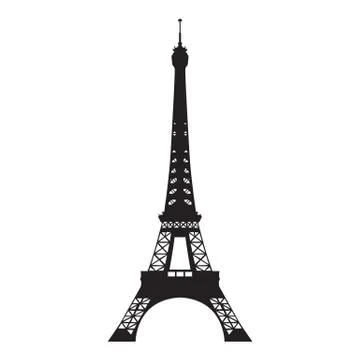 Eiffel tower, vector isolated silhouette Stock Illustration