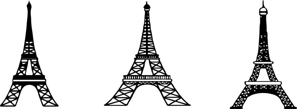 Eiffel tower vector isolated on white background Stock Illustration