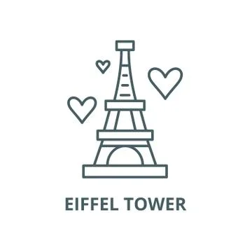 Eiffel tower vector line icon, linear concept, outline sign, symbol Illustrazione stock