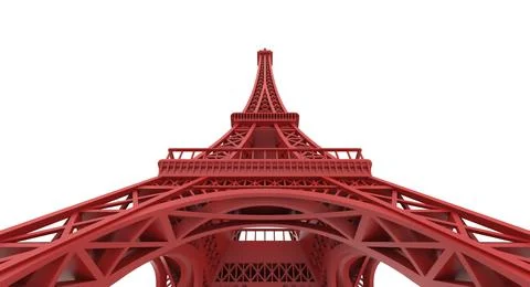 Eiffel Tower view 3d illustration rendering Stockillustratie