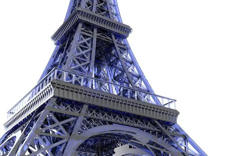 Eiffel Tower view 3d illustration rendering Stockillustratie