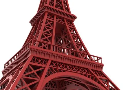 Eiffel Tower view 3d illustration rendering Illustrazione stock