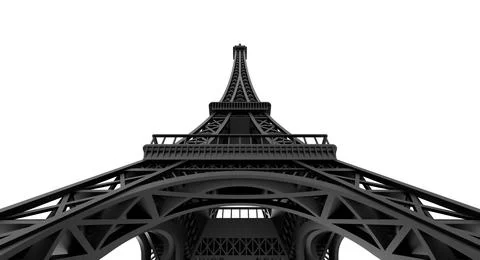 Eiffel Tower view 3d illustration rendering Stockillustratie