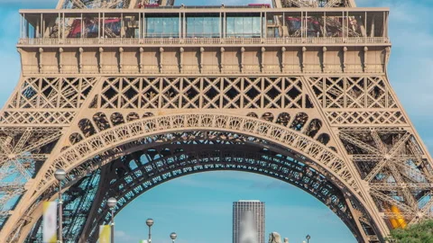 Eiffel Tower view from the Bridge of Jena timelapse, Paris, France Stock Footage 236508518