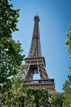 Eiffel Tower, view from Champ de Mars 스톡 사진