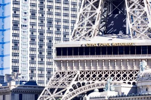 Eiffel Tower Viewing Deck, Las Vegas Nevada USA, March 30, 2020 Stock Photos