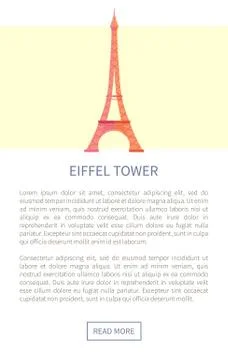 Eiffel Tower Web Page and Text Vector Illustration イラスト素材