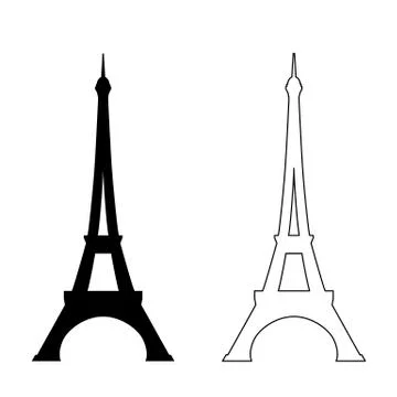 Eiffel tower on white Illustrazione stock