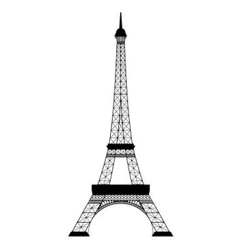 Eiffel tower on white Stock Illustration