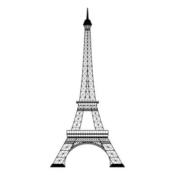 Eiffel tower on white Stock Illustration