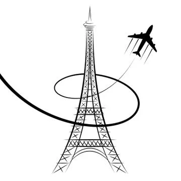 Eiffel tower on white Stock-Illustration
