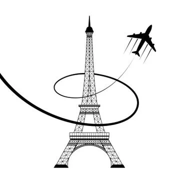 Eiffel tower on white Illustrazione stock