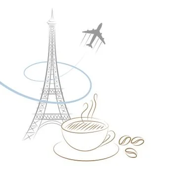 Eiffel tower on white Illustrazione stock