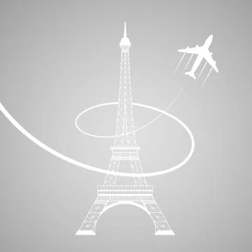 Eiffel tower on white Illustrazione stock