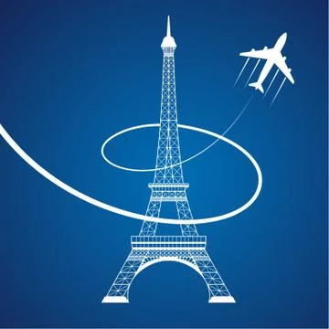 Eiffel tower on white Illustrazione stock
