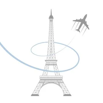 Eiffel tower on white Illustrazione stock