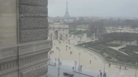 Eiffel Tower from the window of the Louvre Video stock 50665659