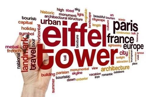 Eiffel tower word cloud concept Stock Illustration