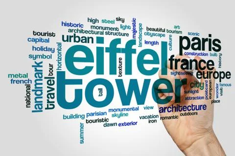 Eiffel tower word cloud concept Stock Illustration