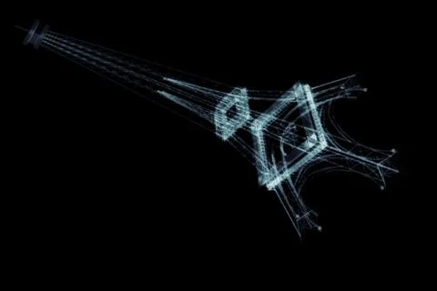 Eiffel tower xray image illustration  concept art Stockillustratie