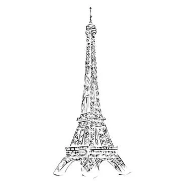 Eiffel towers on a white background. Stock Illustration